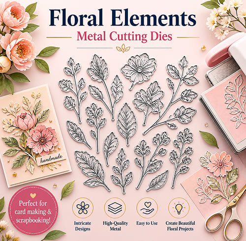 Floral Elements Metal Cutting Dies set for paper crafting