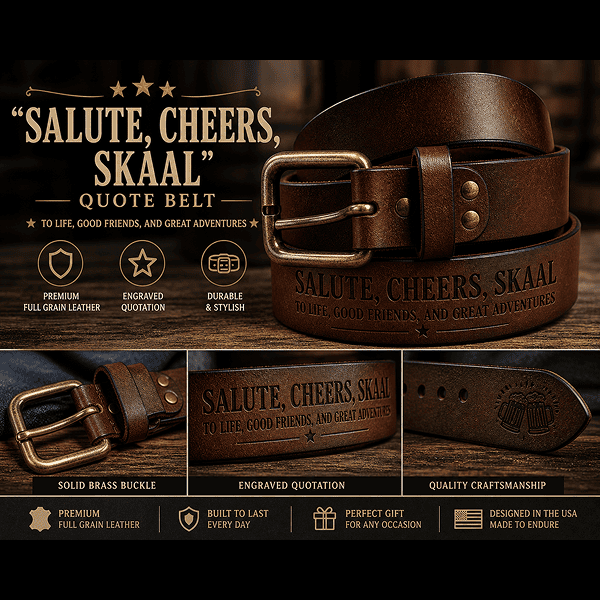 Salute Cheers Skaal Quote Belt