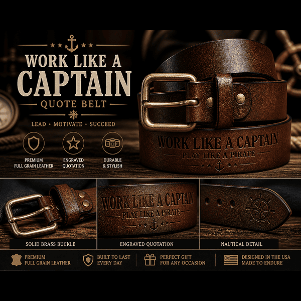 Work Like a Captain Quote Belt